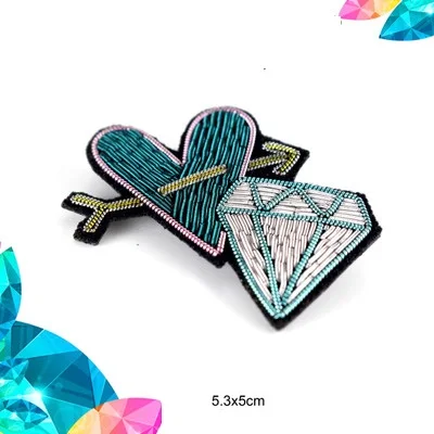 

DIY New High quality 3D Hand embroidered badges Eternal love Armband applique for Coat Trousers Bag Brooch