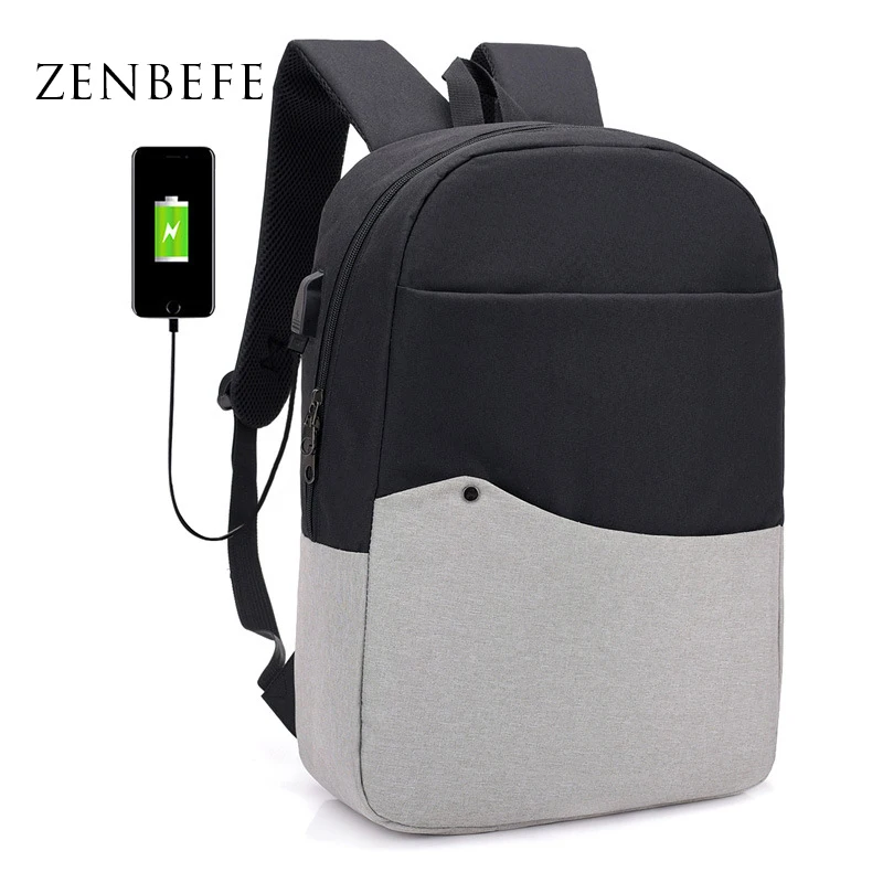 ZENBEFE новые школьные рюкзаки унисекс сумки с usb-зарядкой деловой рюкзак для