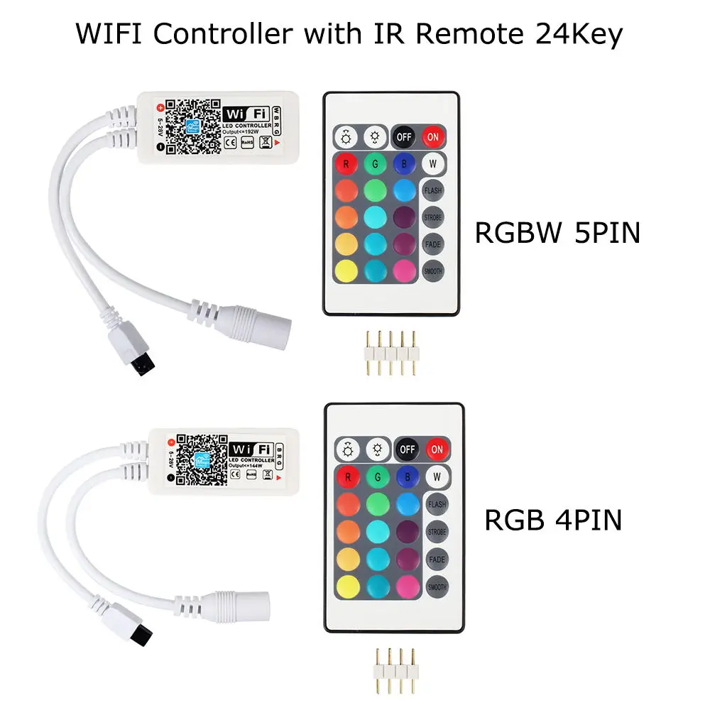 RGB контроллер с 24 клавишами дистанционного управления 44 музыкой Wifi Пульт без