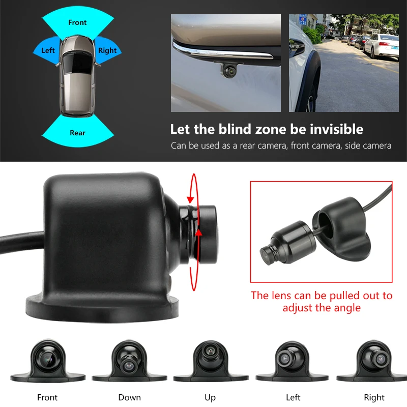 Jansite Mini CCD coms 360 градусов Автомобильная задняя камера вид спереди и сбоку