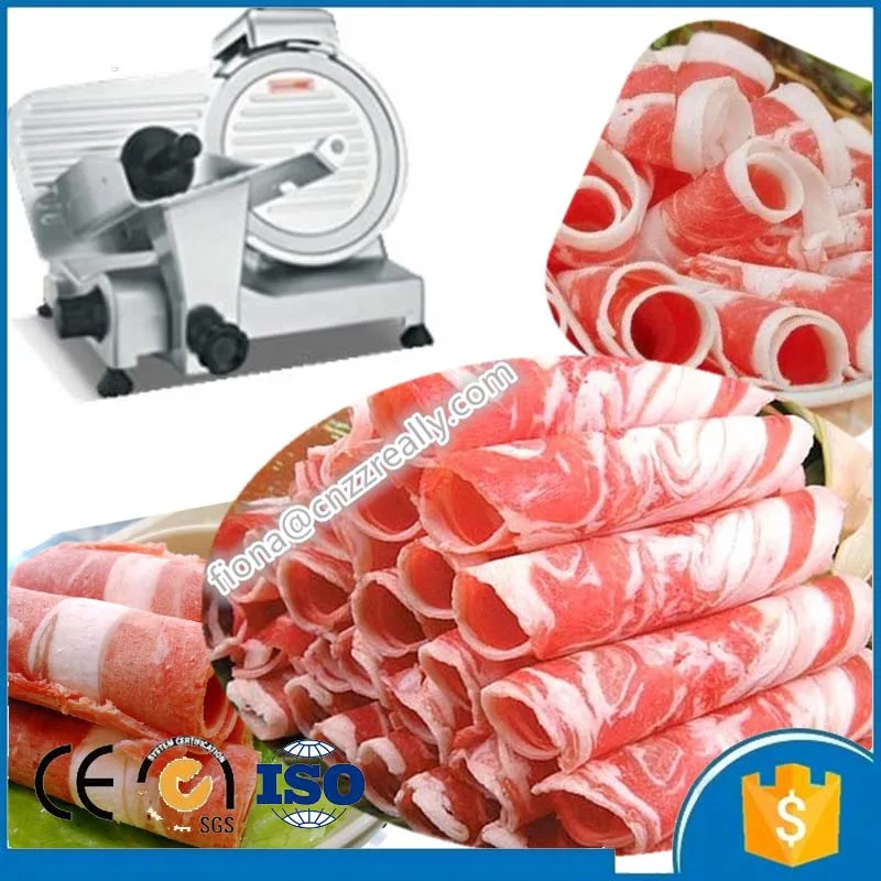 

China wholesale price semi-automatic none bone goat pork meat roll pieces cutting slicing machine