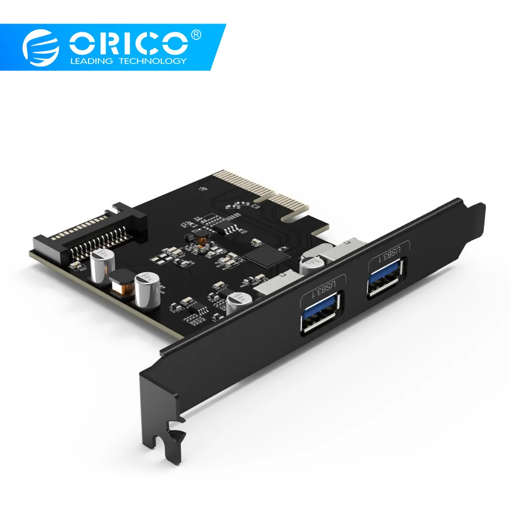 ORICO PA31 2P PCI E Express Riser Card 2 порта USB 3 1 концентратор адаптер с 15Pin блок питания