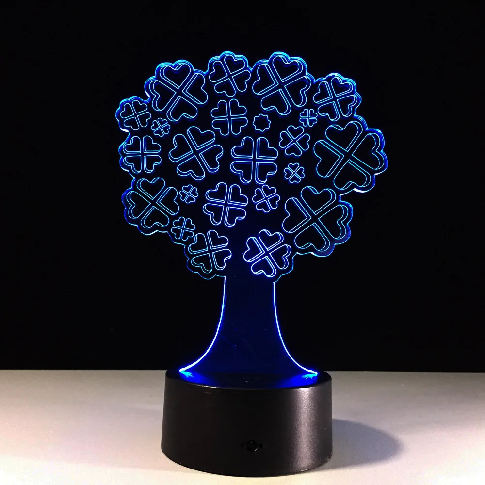 3D лампа 7 цветов Lucky Tree Touch Led USB Настольная Lampara лампе светодиодный ночник для детей