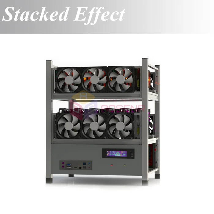 Чехол с открытым воздухом для майнинга 6 GPU компьютер установка ETH вентиляторов и