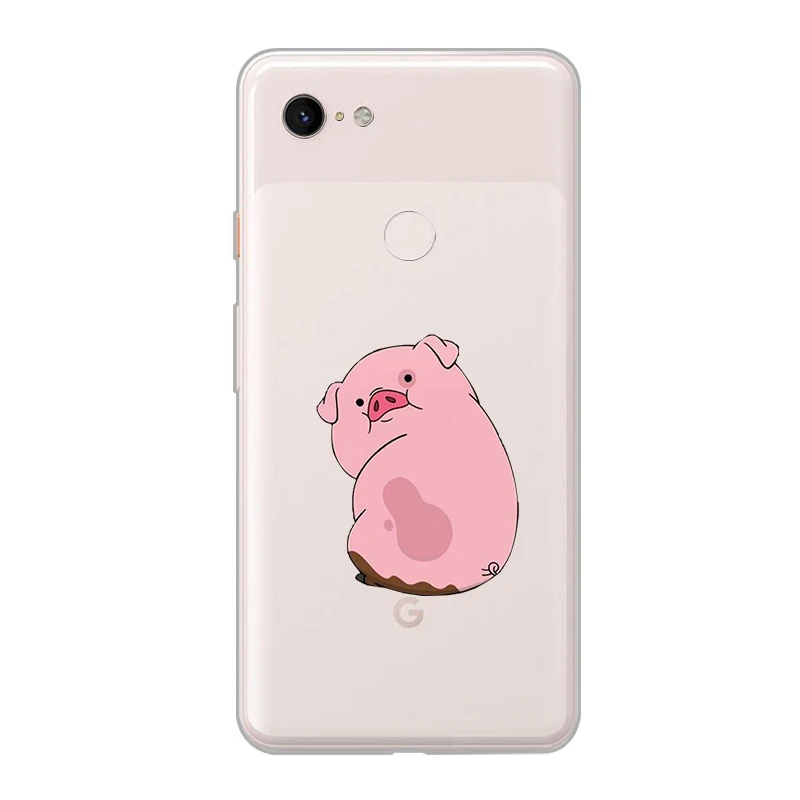 ciciber New Fashion Phone Cases For Google Pixel 3 2 XL Case Soft TPU Back Cover for 3XL 2XL Cartoon Animal Cat Pig Fundas |