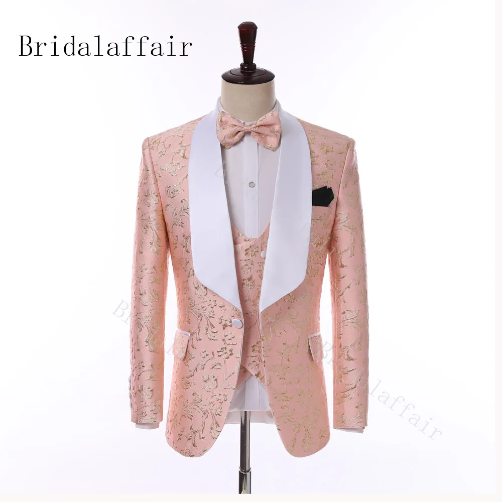 Bridalaffair персиковый розовый мужской свадебный костюм 2019 новый фирменный дизайн