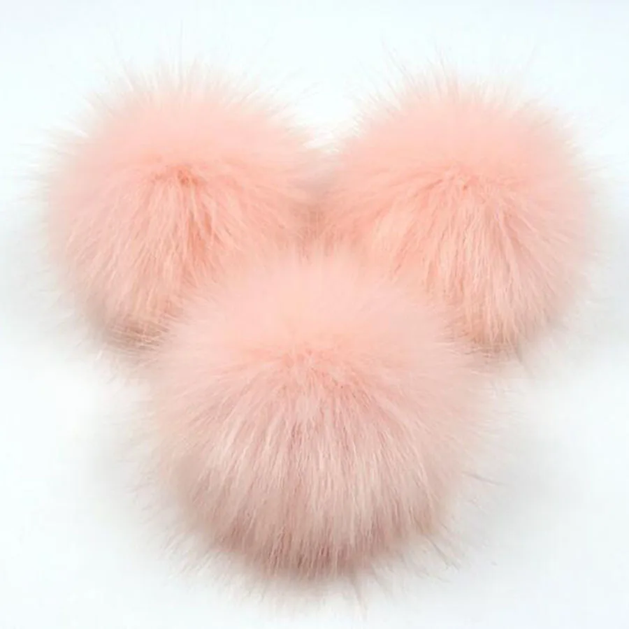 light pink DIY 10/лот 8 10 12 15 см Фро лисий мех помпон подвески для брелков Pom om брелки - Цвет: light pink