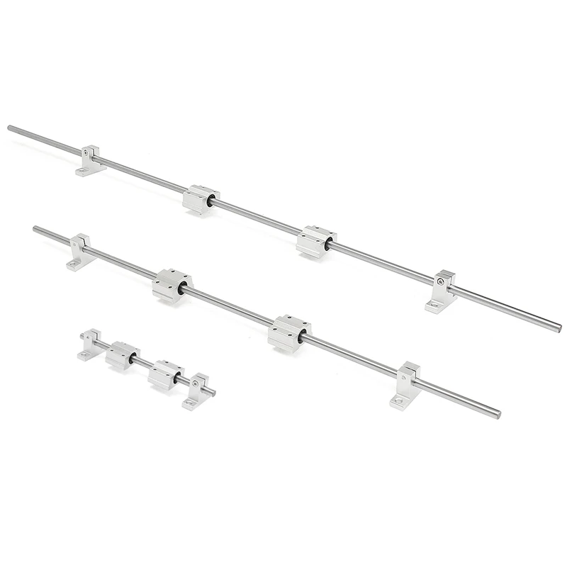10 шт. 8 мм диаметр 200-800 мм линейный рельсовый вал стержень с опорным подшипником и SCS8UU подшипниковый блок CNC части