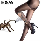 BONAS 15D колготки с пауком, нейлоновые колготки с защитой от слезы, сексуальные дышащие колготки с крючком, тонкие чулки для женщин