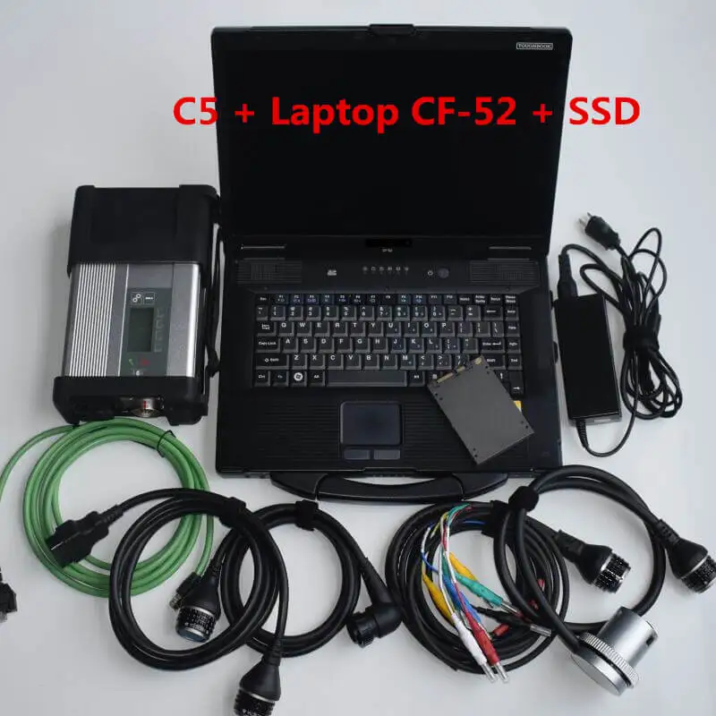 

laptop CF52 CF-52 2022.06V Software 360G fast SSD with best MB Star C5 multiplexer full cables MB STAR C5 car Auto scanner