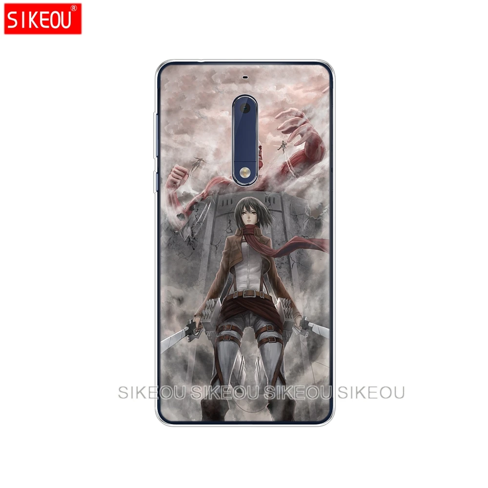 Силиконовый чехол для телефона Nokia 5 3 6 7 PLUS 8 9 /Nokia 1 2018 аниме японский Атака