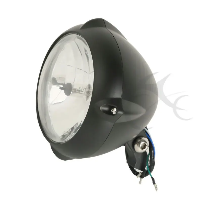 7&quot Amber Headlight Lamp Light For Harley Bobber Chopper Cruiser Old School Motor |