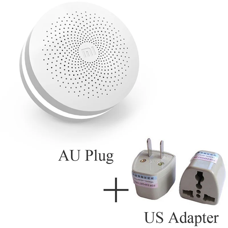 add US Adapter Обновленная версия Xiaomi Multifunctio Gateway 2 умный центр управления умный дом Комплект два управления с дверной звонок с радио кольцо встроенный - Цвет: add US Adapter