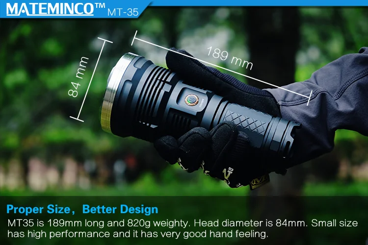 MATEMINCO MT35 комплект фонарей CREE XHP35 HI светодиодный 7 режимов работы SMO IPX7 1587 метров дальность луча Макс 2700лм serch фонарь