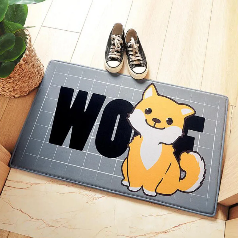 Cartoon Soft Floor Mat Meow Kitty Dog Design Finished Carpet Hallway Kitchen Bathroom Mats | Дом и сад