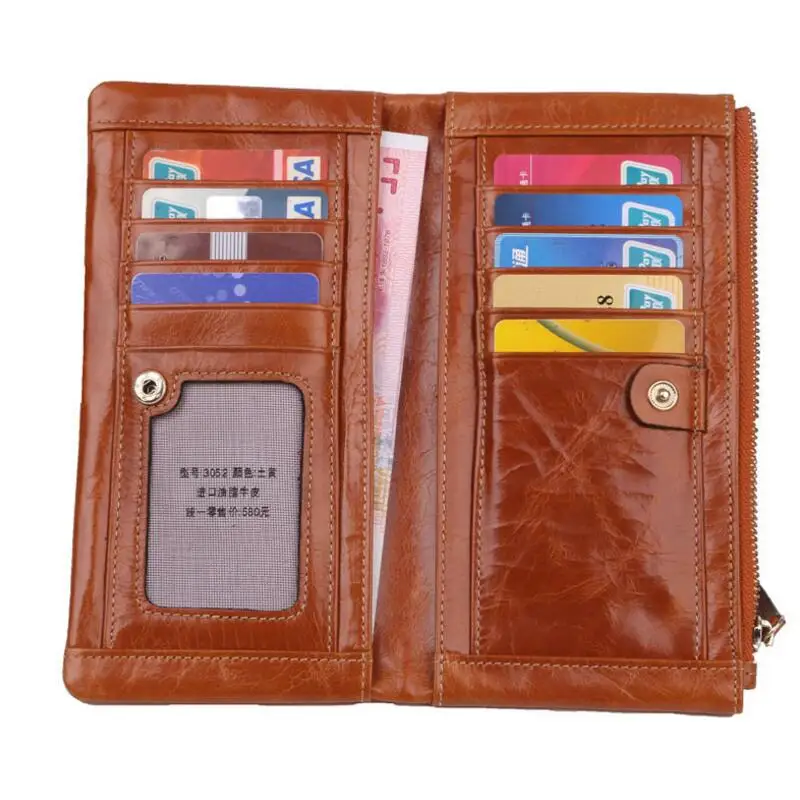 Женский кошелек CHSANATO длинный из натуральной кожи|carteira feminina|wallet longwomen wallets |
