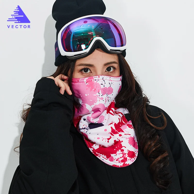 VECTOR Men Women Thermal Fleece Skiing Bibs Windproof Snowboard Warmer Face Mask Bike Triangular Scarf Mask|Лыжные нагрудники| |
