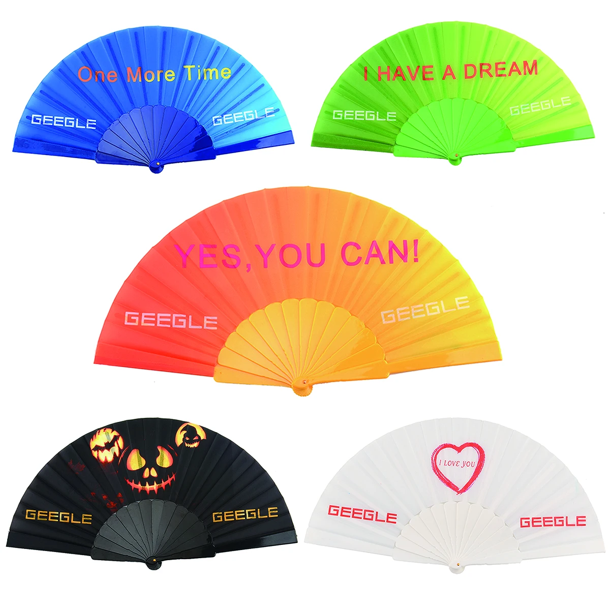 Пластиковые складные ручные вееры 23 см с логотипом на заказ|Сувениры для