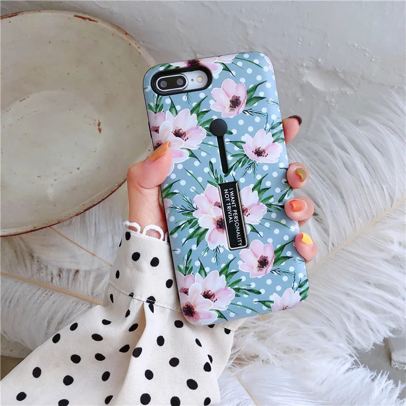 Для iphone 6 7 8 X XSMAX XR Модный чехол для телефона botany banana azalea flower Loop Ring s 11 11pro Max