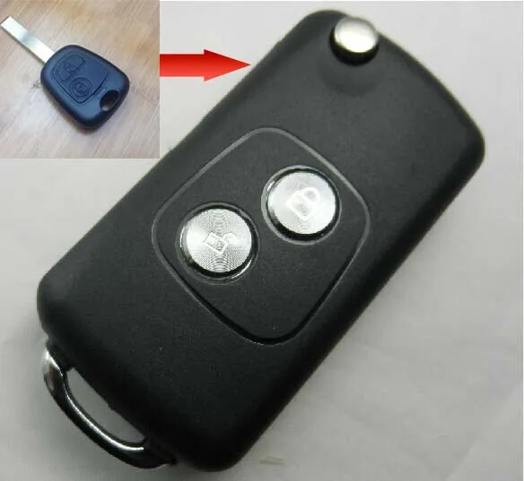 Модифицированный чехол для дистанционного ключа с 2 кнопками Peugeot 307 лезвием VA2|case
