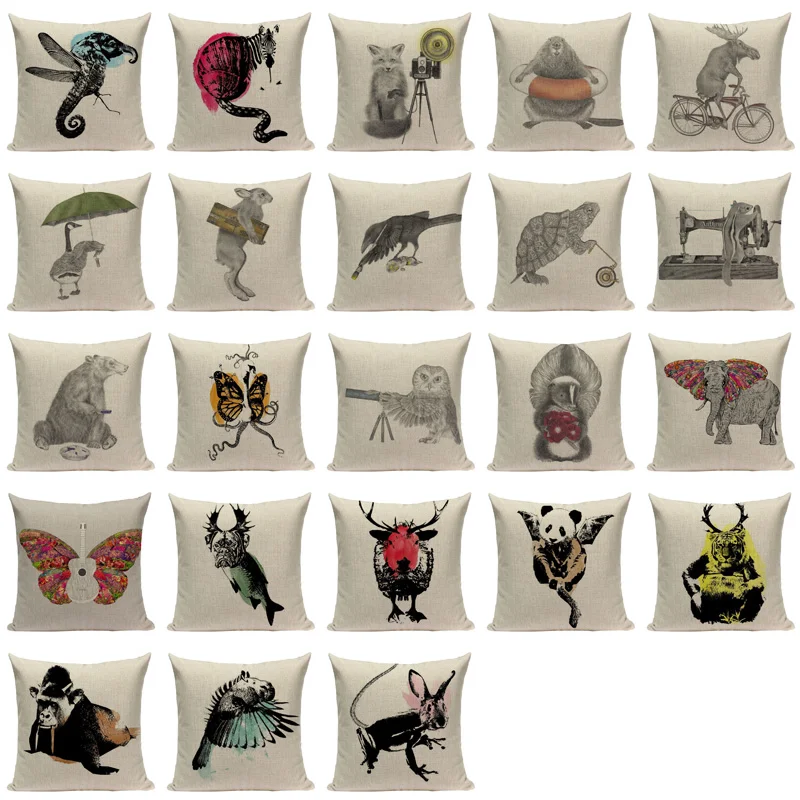 Чехол для подушки с изображением животных Персонализированная панда слон Зебра