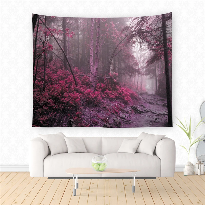 Casegrace Forest Tapestry Simple Style Wall Dorm Decor Hanging Printed With Polyerter Table Cloth Picnic | Дом и сад