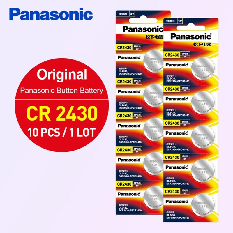 Panasonic 100% оригинальные батарейки CR2430 10 шт./лот 3 В литиевая батарея