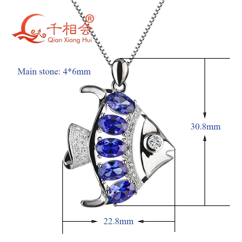Кулон в виде милой рыбы с фианитом|925 sterling silver pendant|silver pendantpendant necklace |