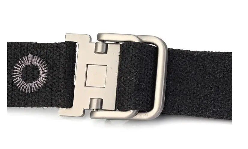

3.8cm Width men's canvas belt High quality Metal insert Double Ring Buckle Thicken Canvas Belts for MenWaistband designer belts