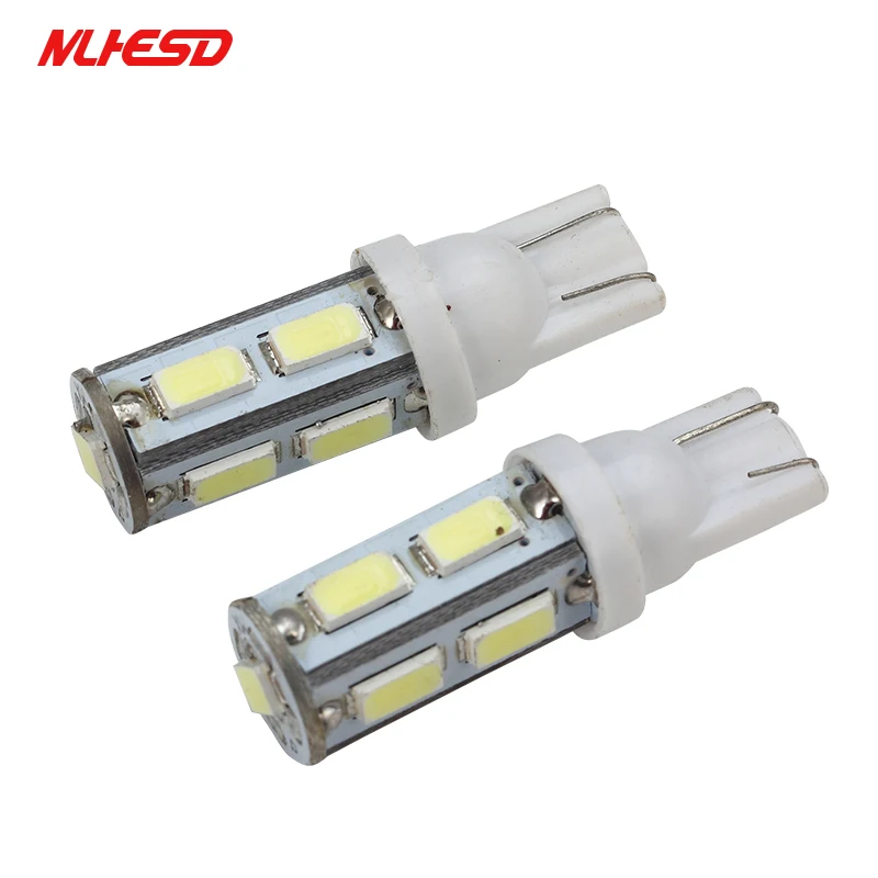 

10pcs T10 9SMD LED 5630 5730 W5W 9LED Car Side Wedge Parking Light Bulb Canbus Led Clearance Light Car Styling White Light
