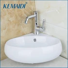 KEMAIDI керамическая раковина для ванной комнаты + кухонный кран из хромированной латуни, раковина для умывальника и поворотный кран, раковина для ванной комнаты и слив