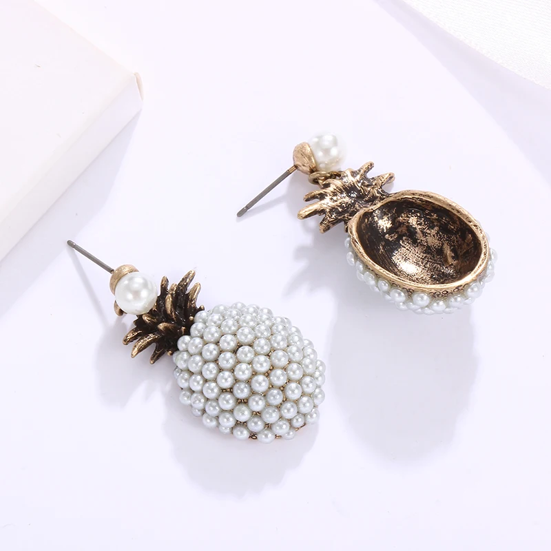 Женские Висячие серьги с ананасами и искусственным жемчугом|Серьги-подвески| |