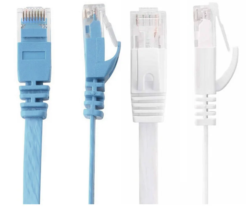 1 м белый/синий плоский Ethernet CAT6 сетевой кабель Соединительный разъем RJ45 для Smart