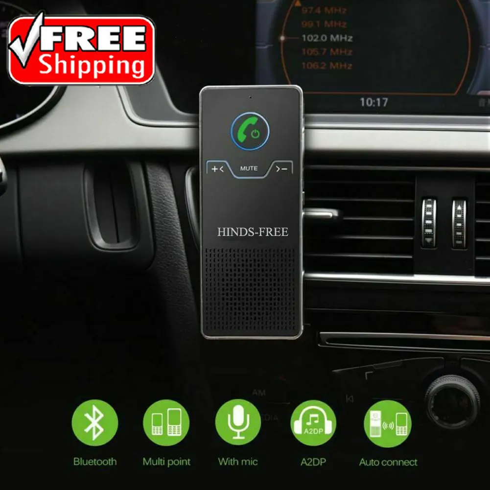 Беспроводной Bluetooth динамик громкой связи телефон MP3 автомобильный комплект солнцезащитный козырек клип-драйв
