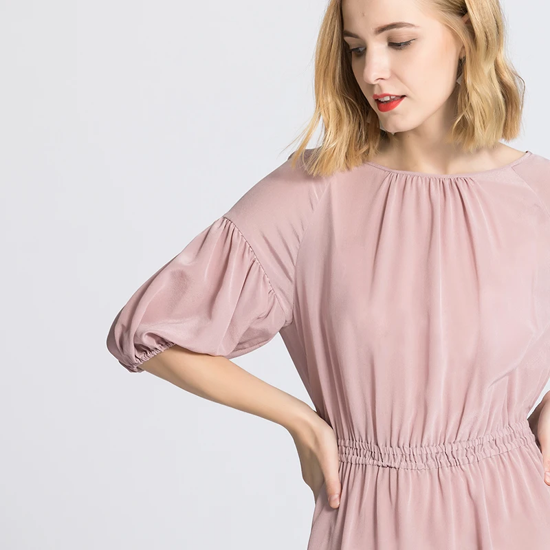 Женское длинное платье роскошное 100% натуральное шелковое до середины икры