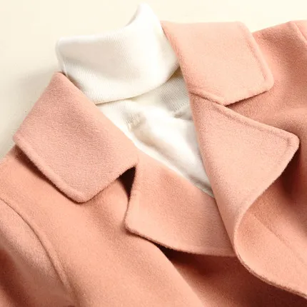 

Tcyeek Warm Casaco Feminino 2020 100% Wool Coat Women's Overcoat Medium-Long Pink Winter Jacket Outerwear Abrigos Mujer CJ318