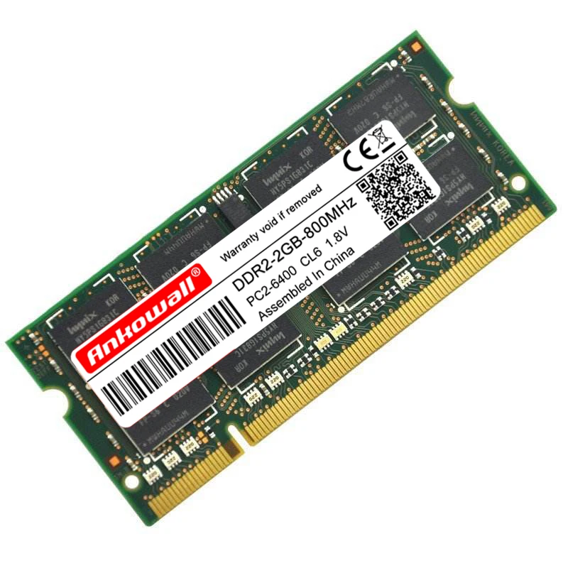 Оперативная память для ноутбука Ankowall ddr2 2 ГБ 4 sodimm PC2 5300/6400 800 667 МГц 200pin 1 8 в ddr