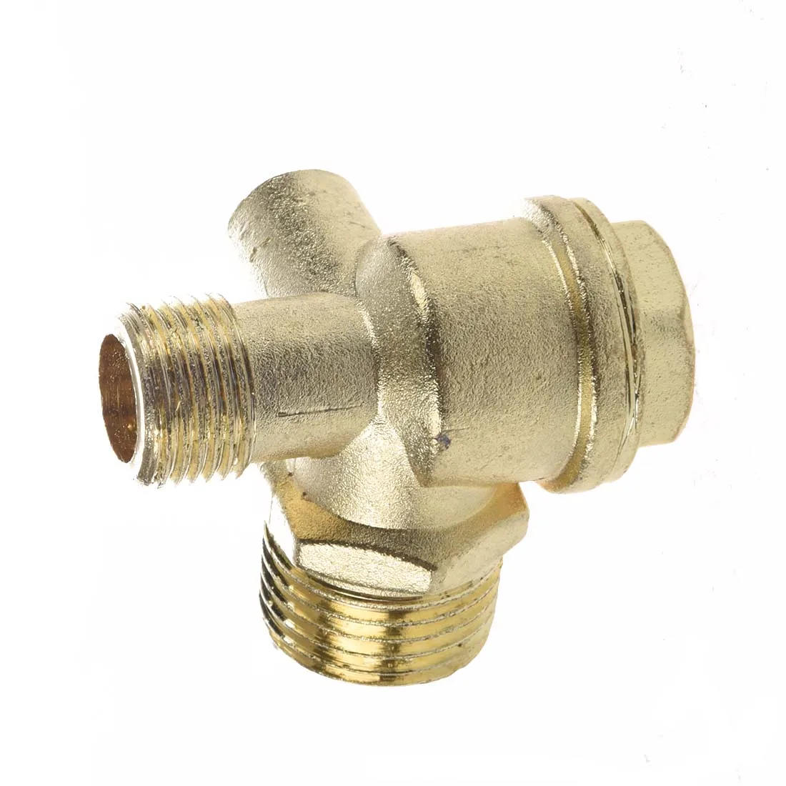 

New Gold Tone 3/8" Female Thread Tube Connector Air Compressor Check Valve