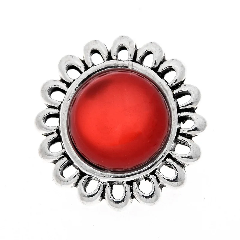 Подсолнух Форма 18 мм кнопка оснастки пресс амулеты Имитация Опал Камень кнопки