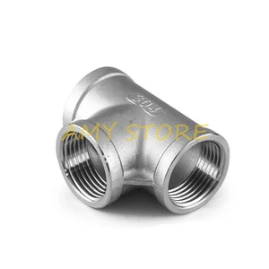 T-образный тройник с внутренней резьбой из нержавеющей стали SS304, фитинги для труб 18, 14, 38, 12, 34, 1, 1, 1-14, 1-12, 2 дюйма с резьбой BSP