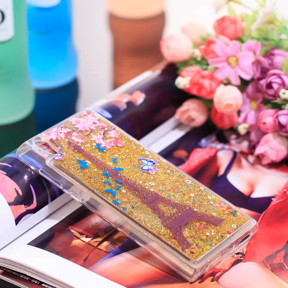 Зыбучий песок чехол для Sony Xperia L1 L 1 динамический Жидкий блеск Звезды Мягкий Чехол