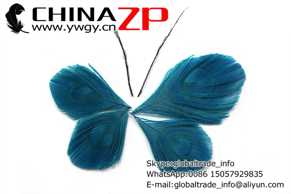 Завод CHINAZP 100 шт./лот отборные окрашенные бирюзовые Окрашенные Перья павлина для