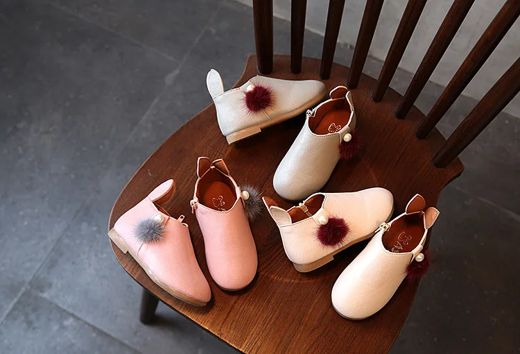 2017 г. Обувь для маленьких девочек весенне осенние ботинки Низкие с круглым носком