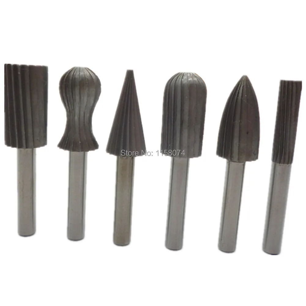 Набор вращающихся режущих файлов из твердосплавного сплава HSS 6 шт. фреза мм 1/4