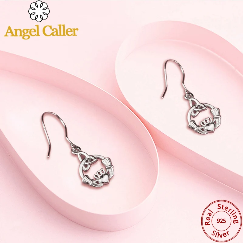 Серебряные серьги Angel Caller S925 из стерлингового серебра Claddagh удача ирландский
