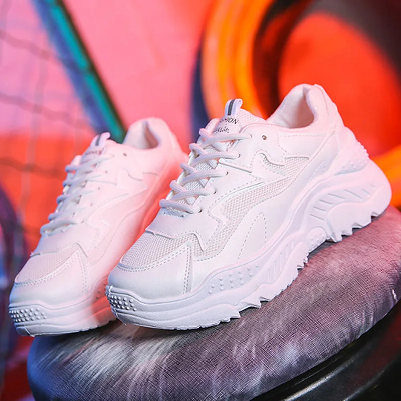 Женская Вулканизированная обувь Модные кроссовки Сетчатые на платформе Tenis Feminino