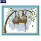 NKF кошка висит на дереве Набор для вышивки крестиком ручной работы Рукоделие Набор для вышивки крестиком для домашнего декора