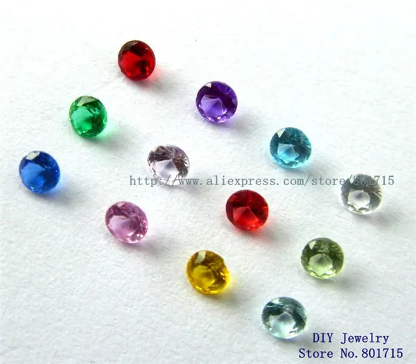 12 шт. 3*3 мм|mixed birthstone|charms floating locketfloating locket mix charms |