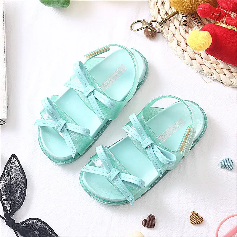 Мини Melissa 3 цветной галстук бабочка милые пластиковые сандалии для девочек 2019