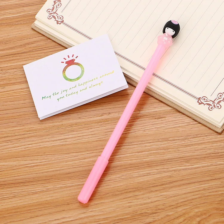 4 шт. Kawaii Творческий мультфильм кимоно голова девушки Портрет Ручка гелевая ручка